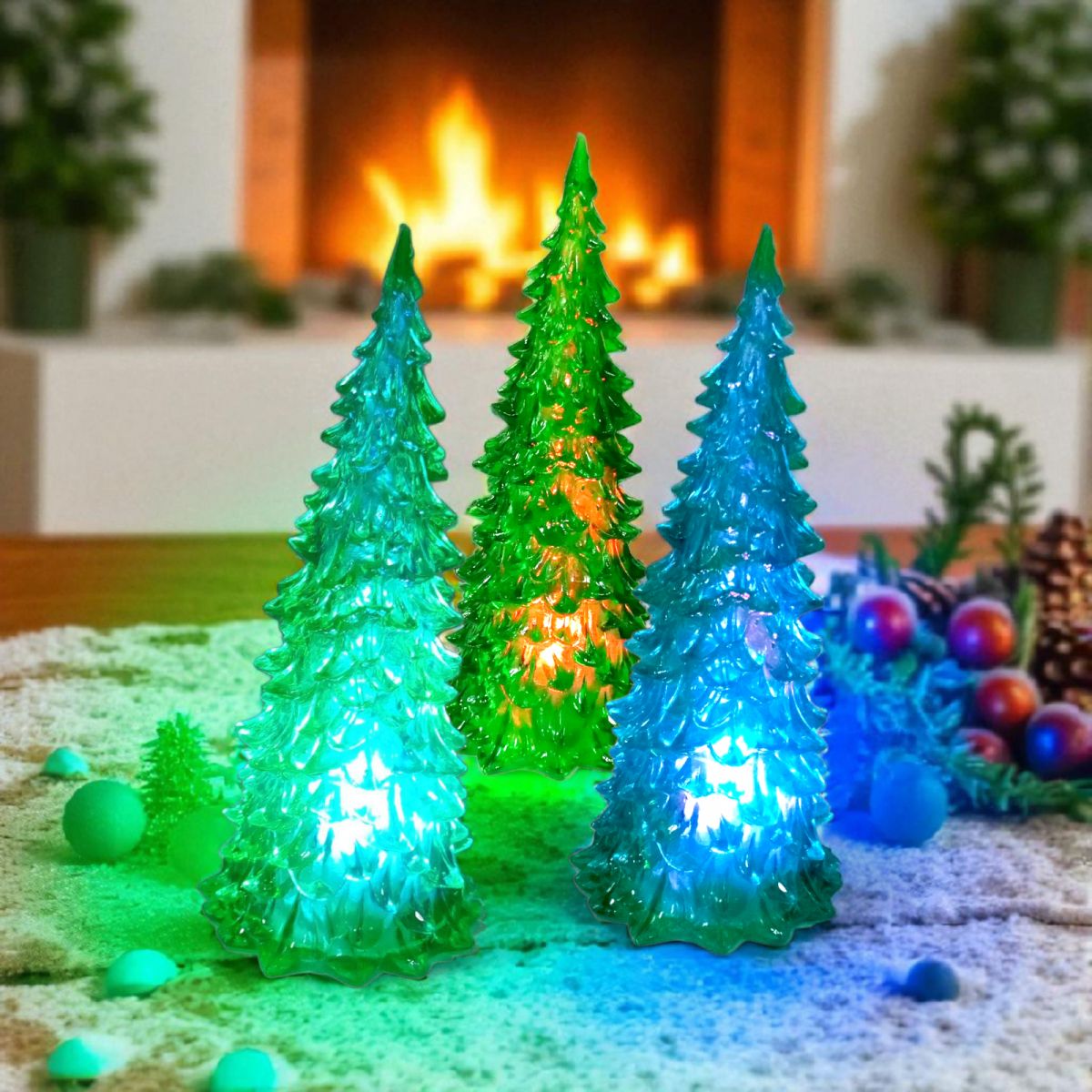 Елка LED 17см, зеленая фото 2 Елка LED 17см, зеленая фото 2