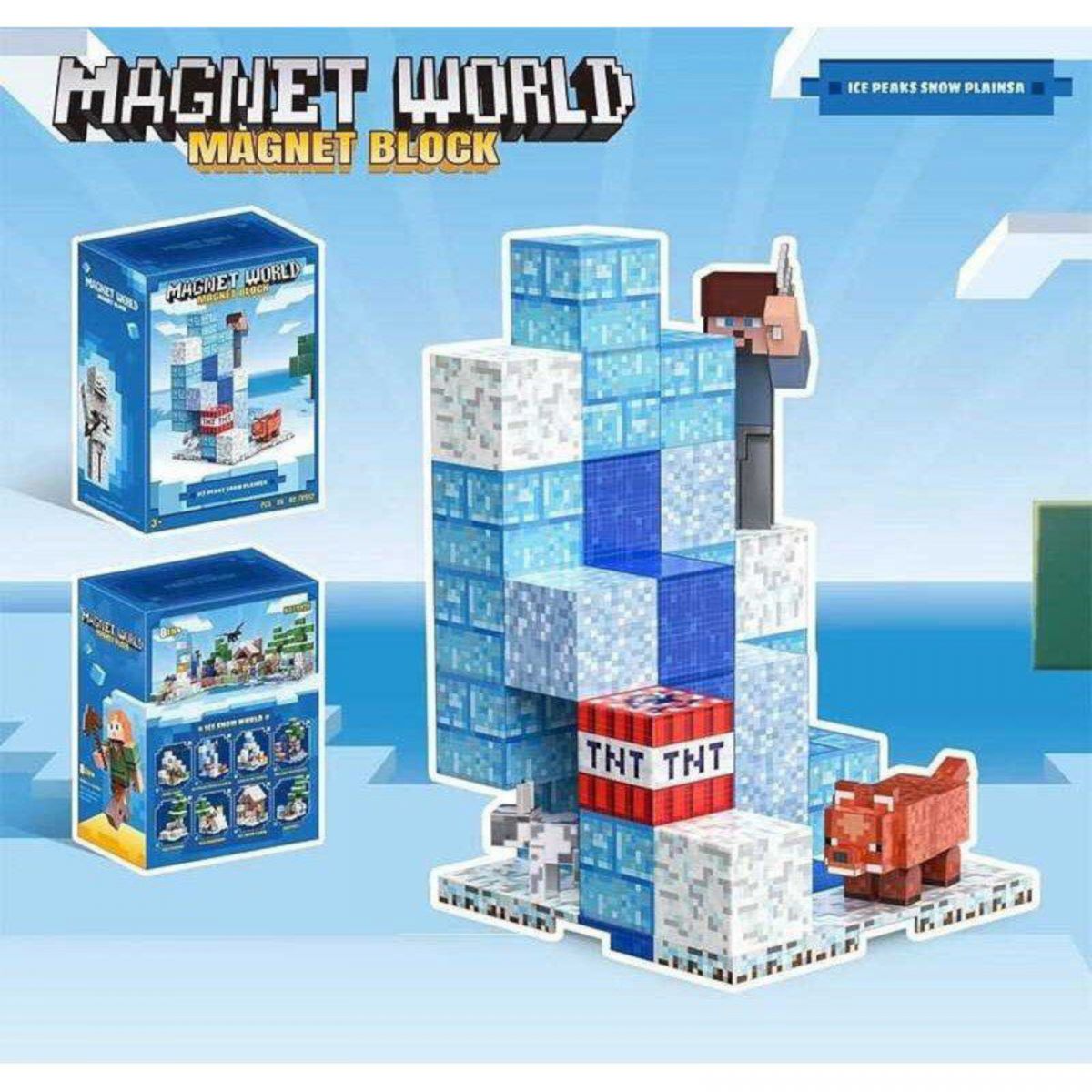 Магнітний конструктор «Блоки Minecraft» (48 елементів)  фото 2