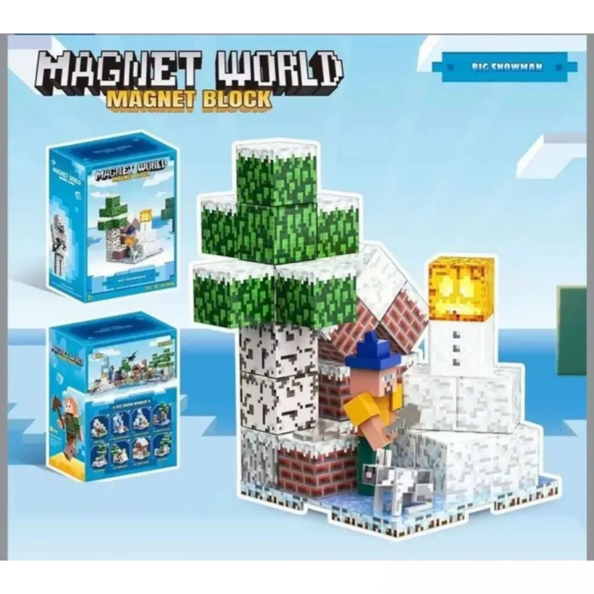 Магнітний конструктор «Блоки Minecraft» (46 елементів)  фото 2