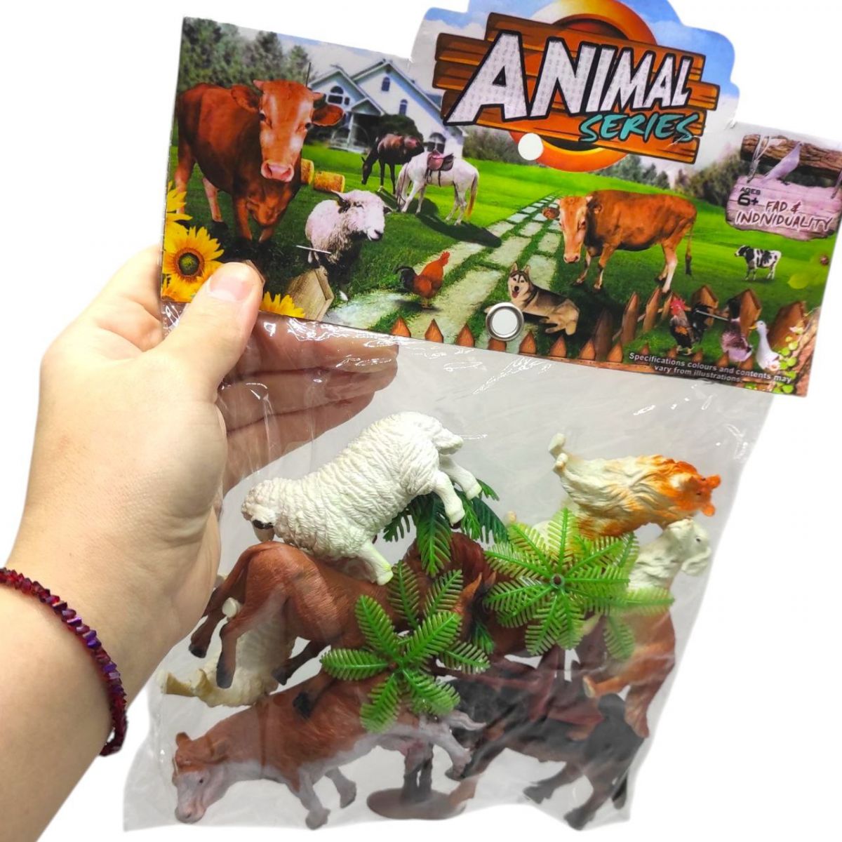 Набір тварин (11 елементів, 8 тварин, аксесуари) в пакеті фото 2 Набір тварин (11 елементів, 8 тварин, аксесуари) в пакеті фото 2