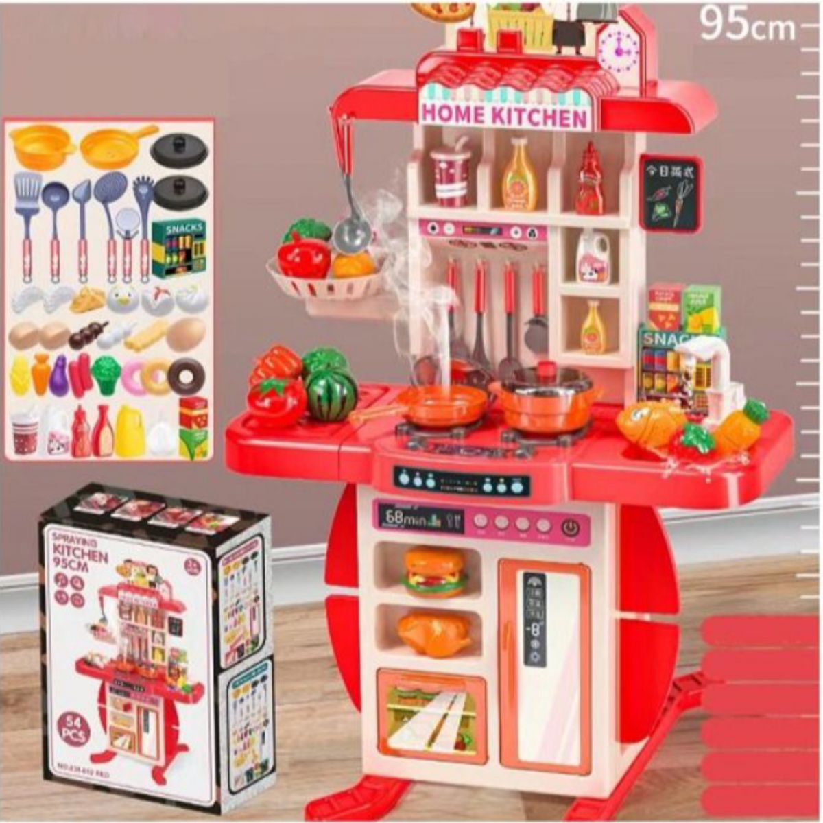 Кухня з посудом батар. муз. світ. пар. тече вода (мікс кольорів)  фото 2