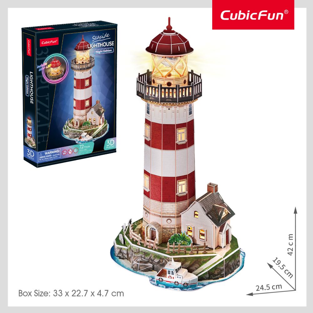 CubicFun Тривимірна головоломка-конструктор з LED підсвіткою  Маяк  фото 2 CubicFun Тривимірна головоломка-конструктор з LED підсвіткою  Маяк  фото 2