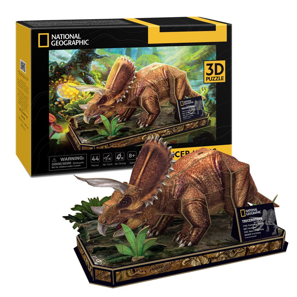 CubicFun Тривимірна головоломка-конструктор National Geographic Dino Трицератопс  фото 2 CubicFun Тривимірна головоломка-конструктор National Geographic Dino Трицератопс  фото 2
