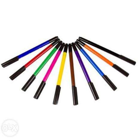 Фломастери кольорові з аксесуарами набір 10шт.  фото 2