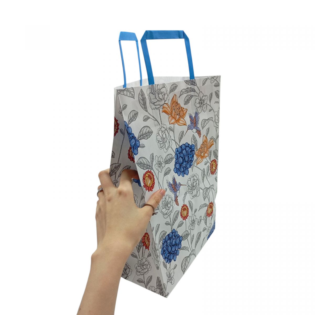 Пакет паперовий з ручками Крафт білий 25х15х34,5  фото 2