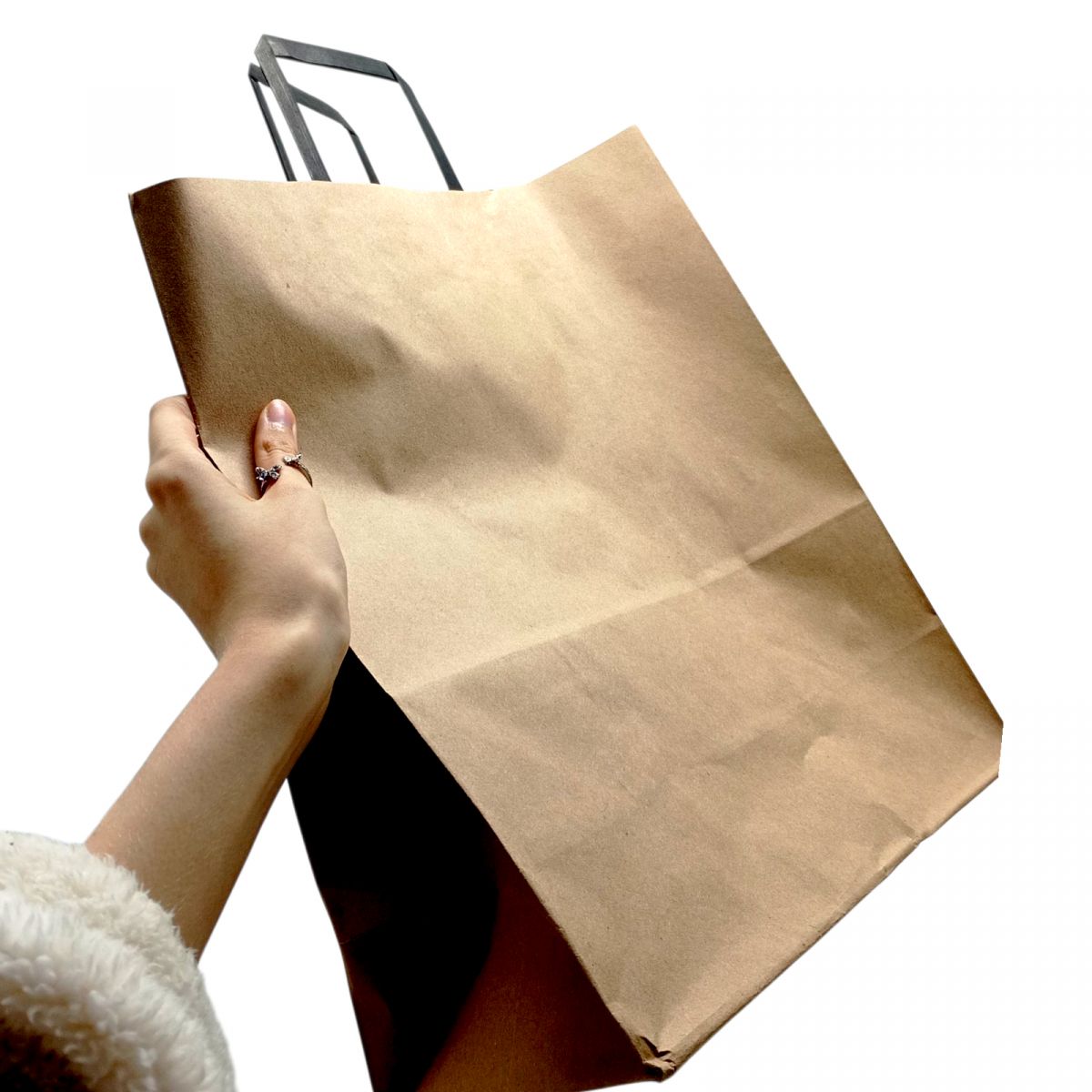 Пакет паперовий з ручками бурий 32х15х38  фото 2