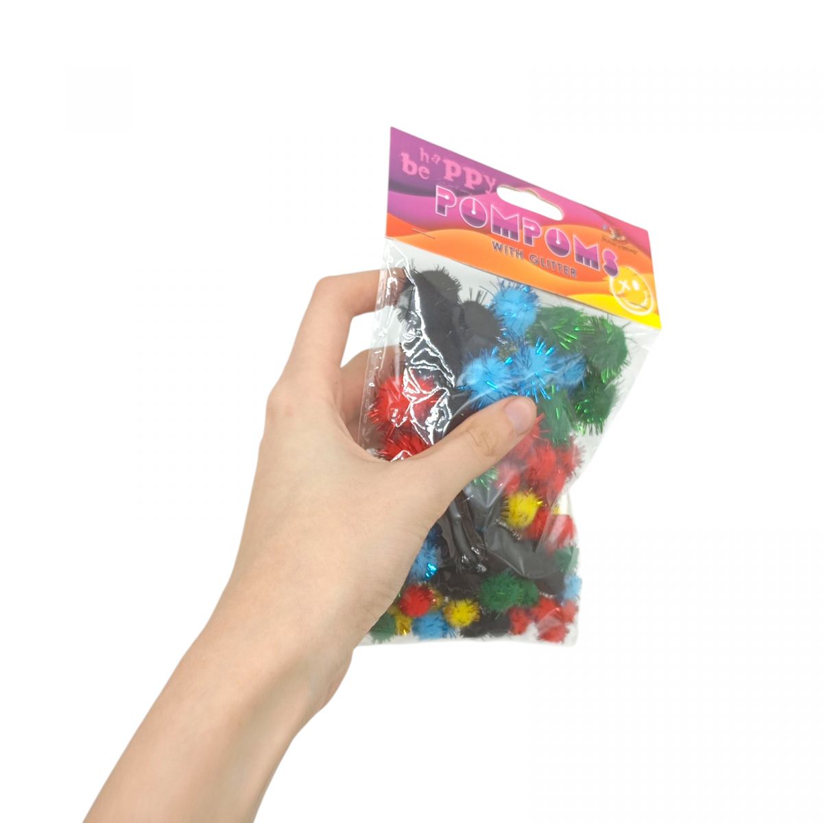 Помпони блискучі, 18мм,8 кольорів,40шт  фото 2
