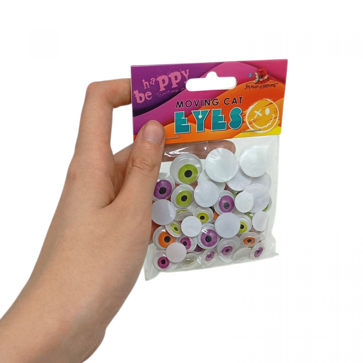 Рухомі очі, круглі, 12мм, 60шт. , кольорові  фото 2