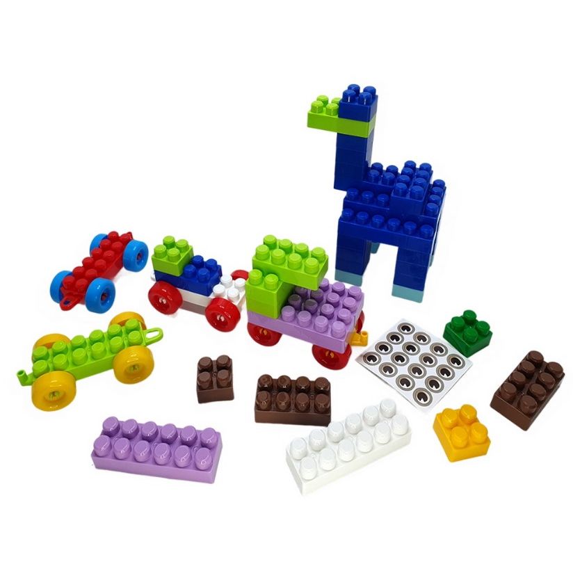 Конструктор "Паркінг/Трек/Залізниця/Динозаври" 335 деталей у контейнері для зберігання  фото 2