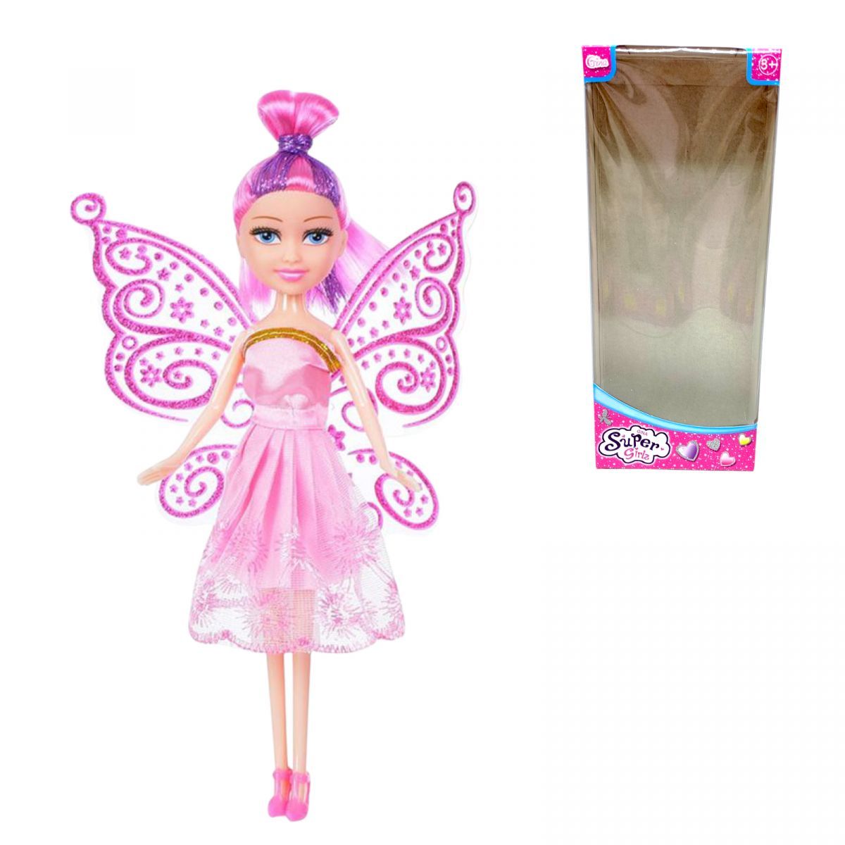 Уцінка.  Лялька 22см  фея з крилами (РОЖЕВА) - Пошкоджена упаковка  фото 2 Уцінка.  Лялька 22см  фея з крилами (РОЖЕВА) - Пошкоджена упаковка  фото 2