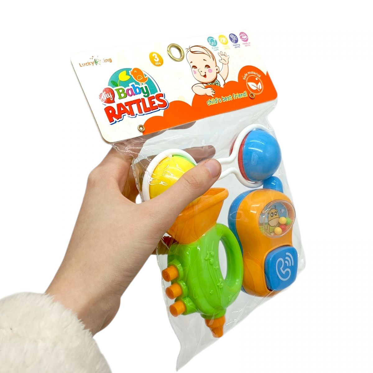 Набор погремушки в пакете 3шт (р.  упаковки 21*17см)  фото 2