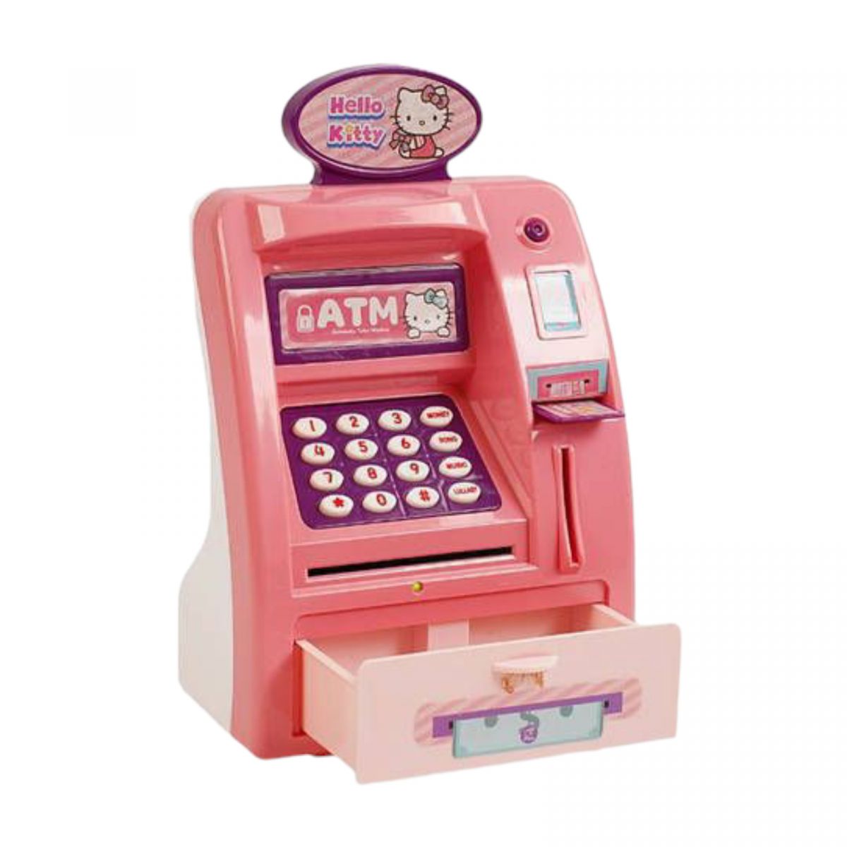 Сейф “Банкомат” Хелоу Кітті Санріо, звук, підсвічування, імітація сканування відбитка пальця, банкноти, картка, інструкція, в коробці  фото 2