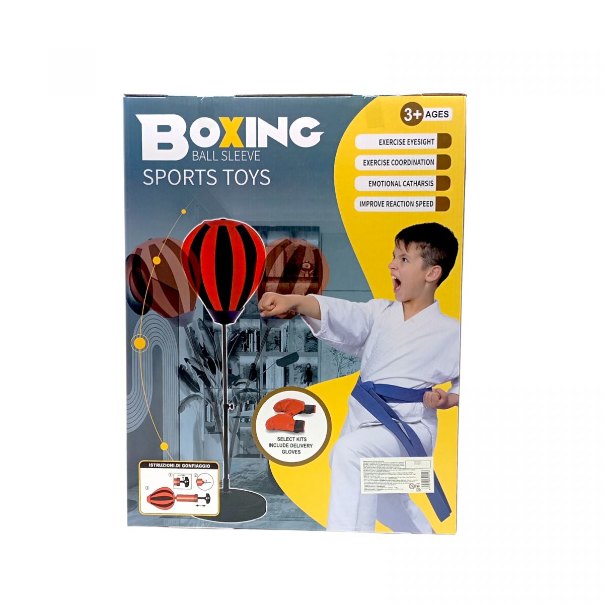 Боксерський набір груша, стійка, насос, регульована висота, в коробці  фото 2