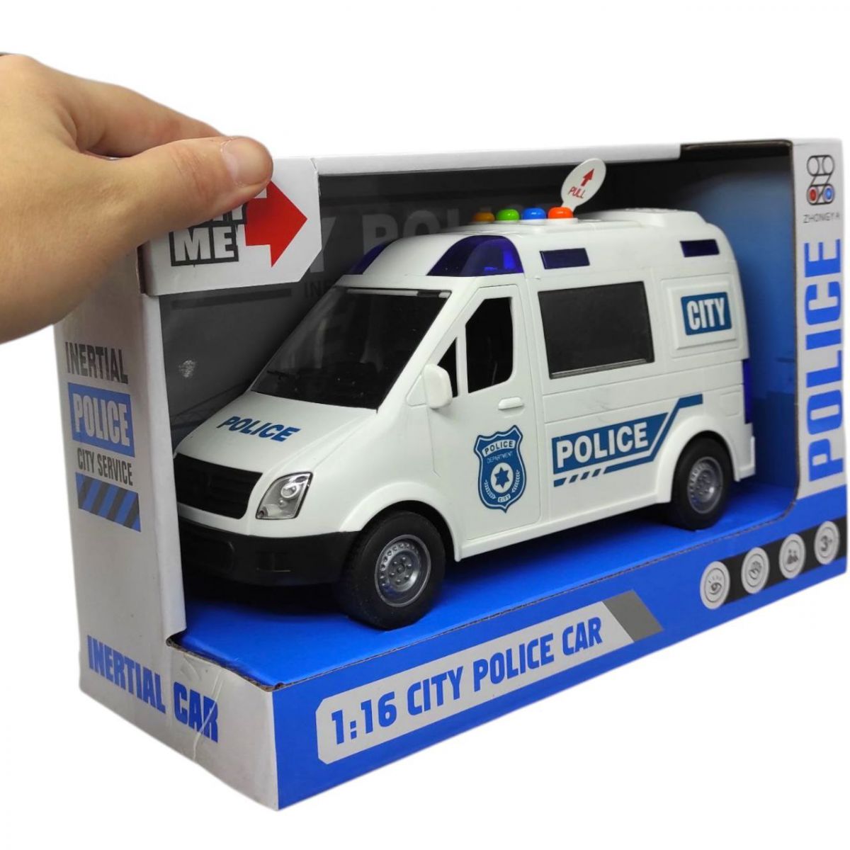 Машина "Поліція" світло, звук, двері відчиняються (короб, 26*11,5*16,5см)  фото 2