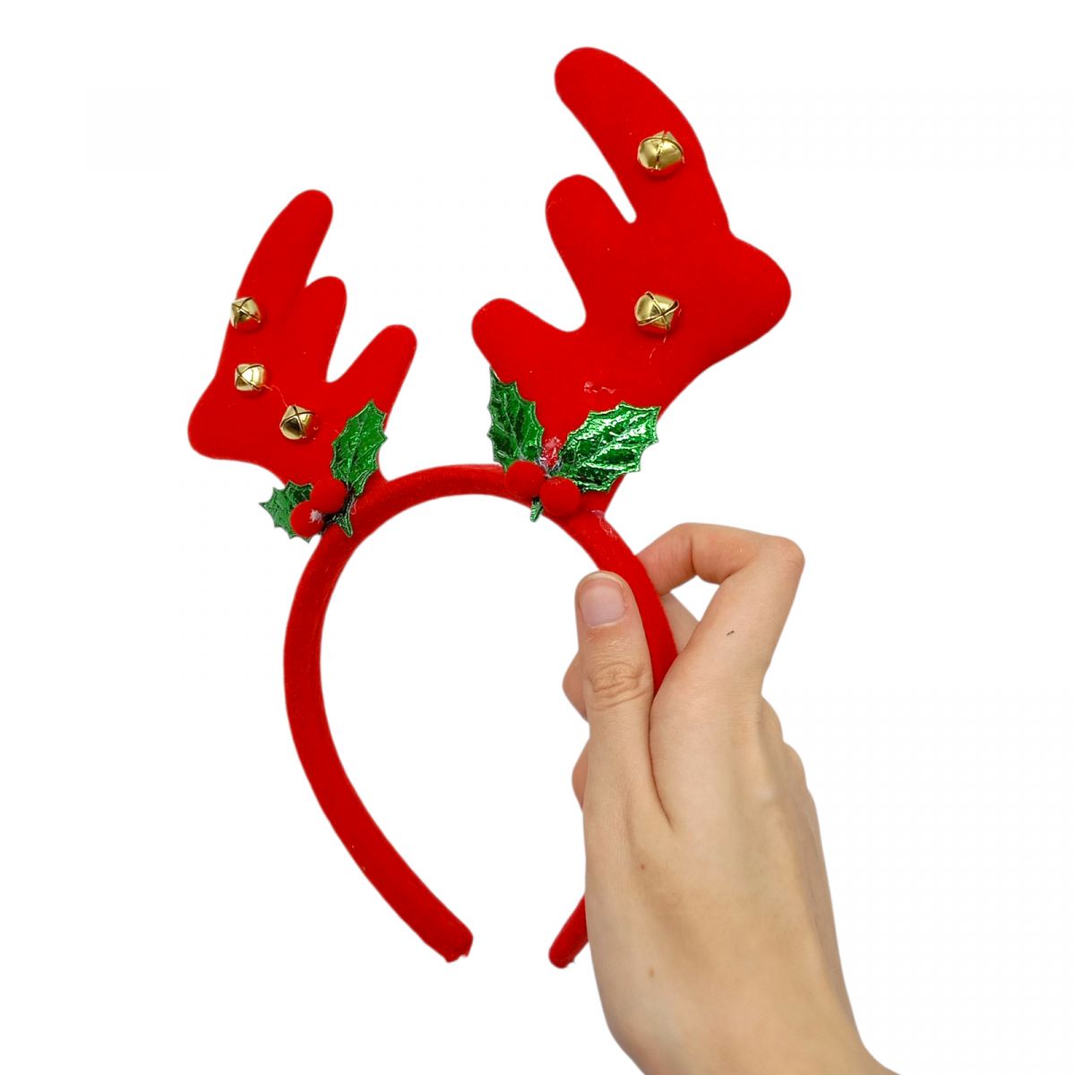 Обруч оленячі ріжки з дзвіночком 24 см  фото 2