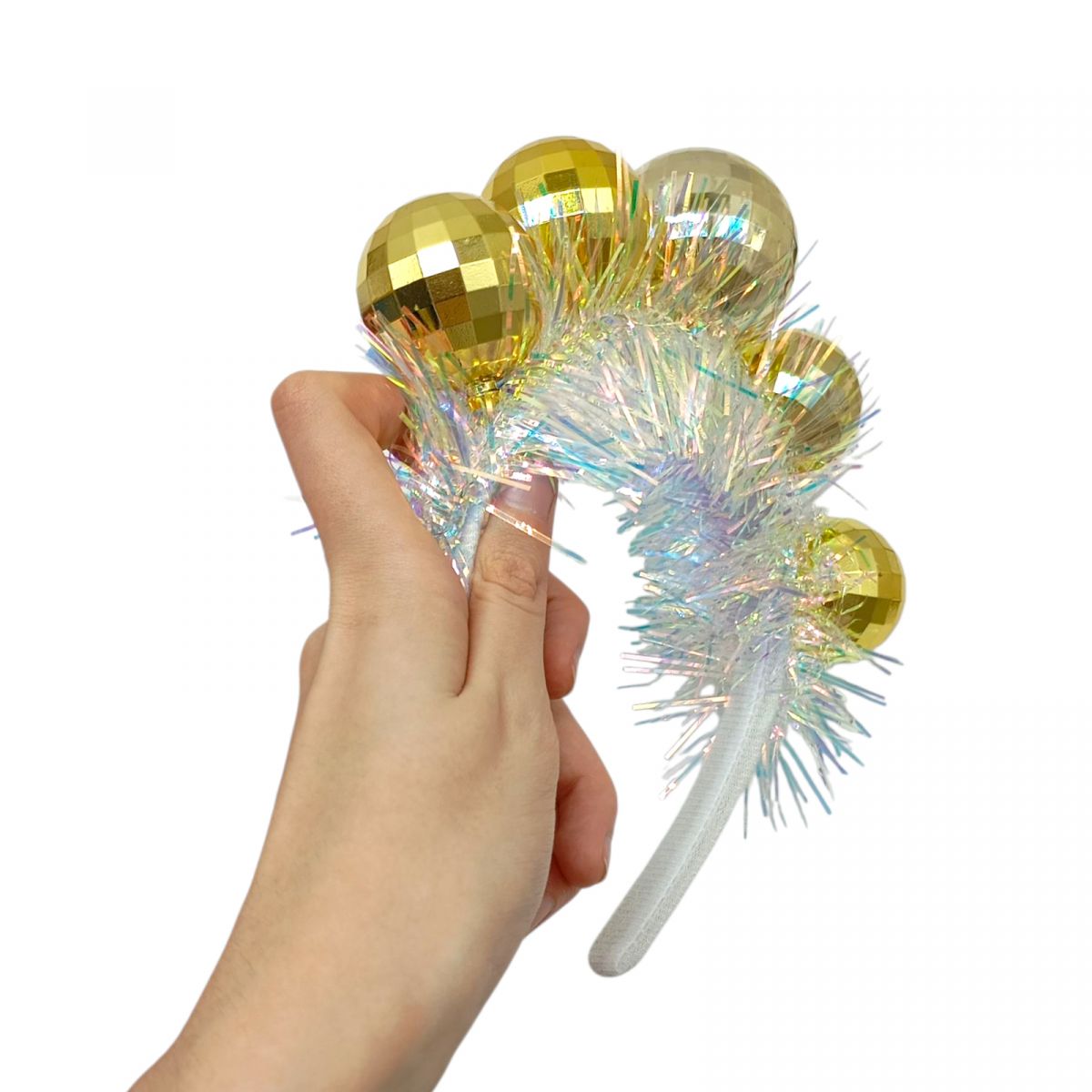 Новорічний обруч блиск свята 19 см  фото 2