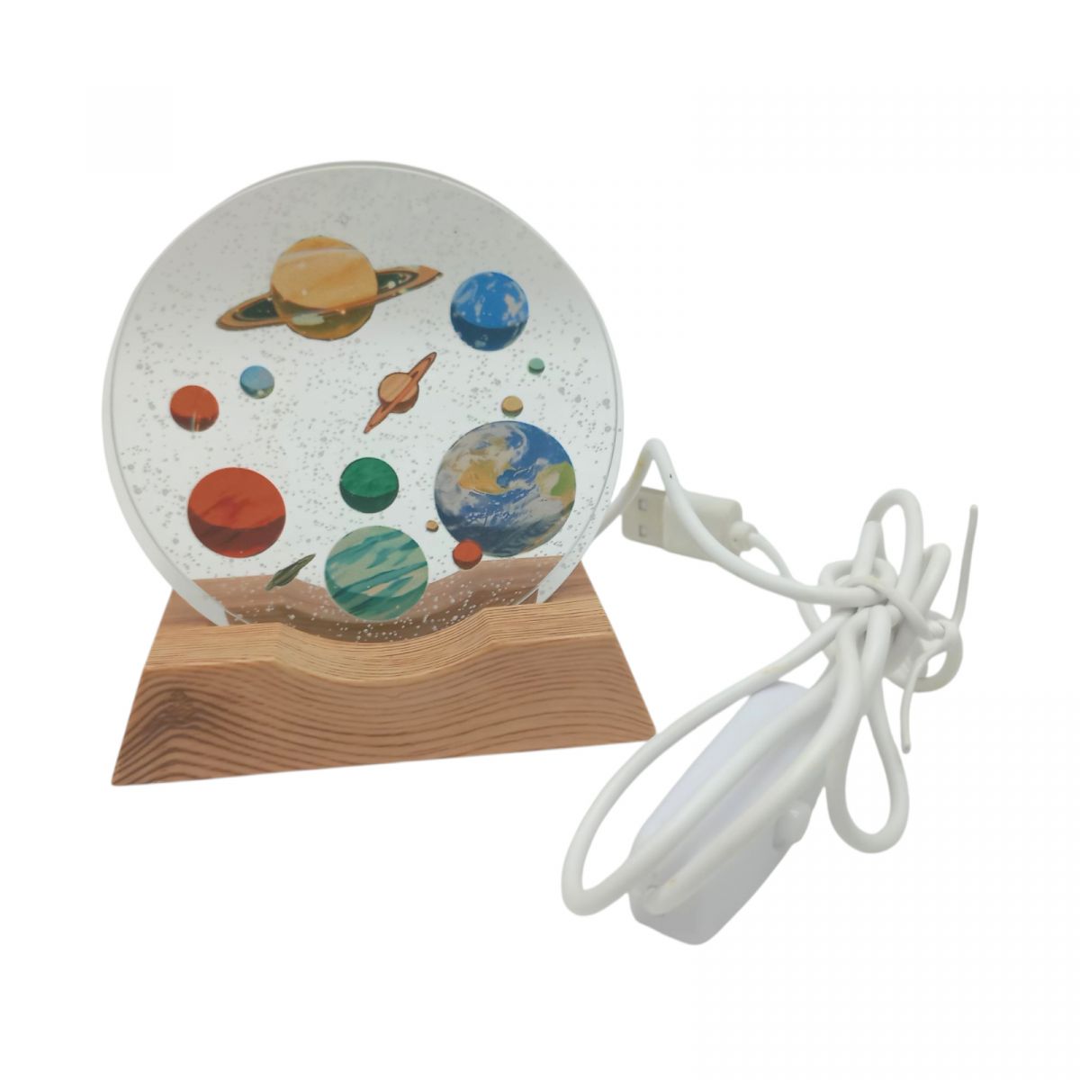 Ночник плоский стеклянный Планеты солнечной системы 8 см  фото 2