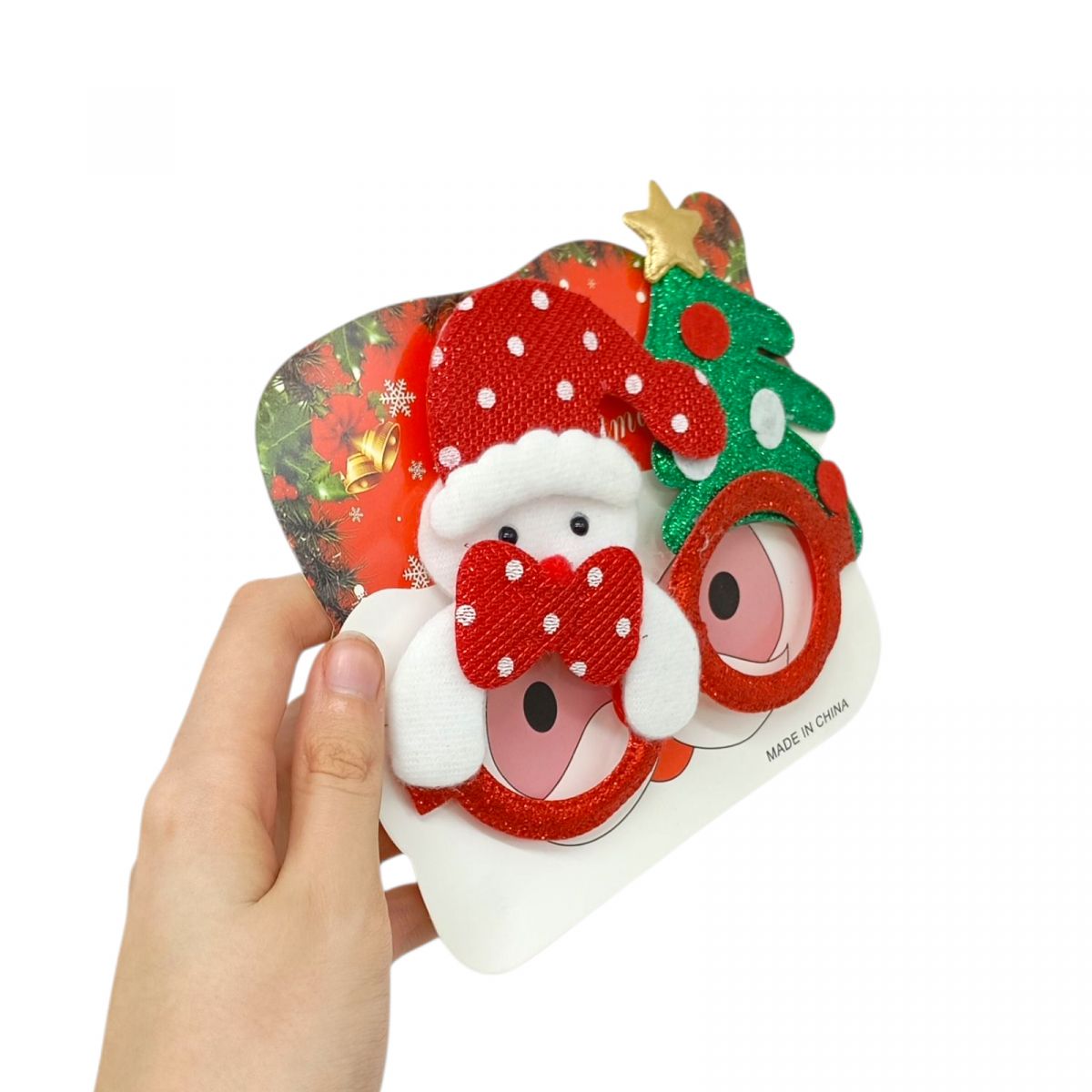 Новорічні окуляри Ялинки та Сніговики 13 см  фото 2