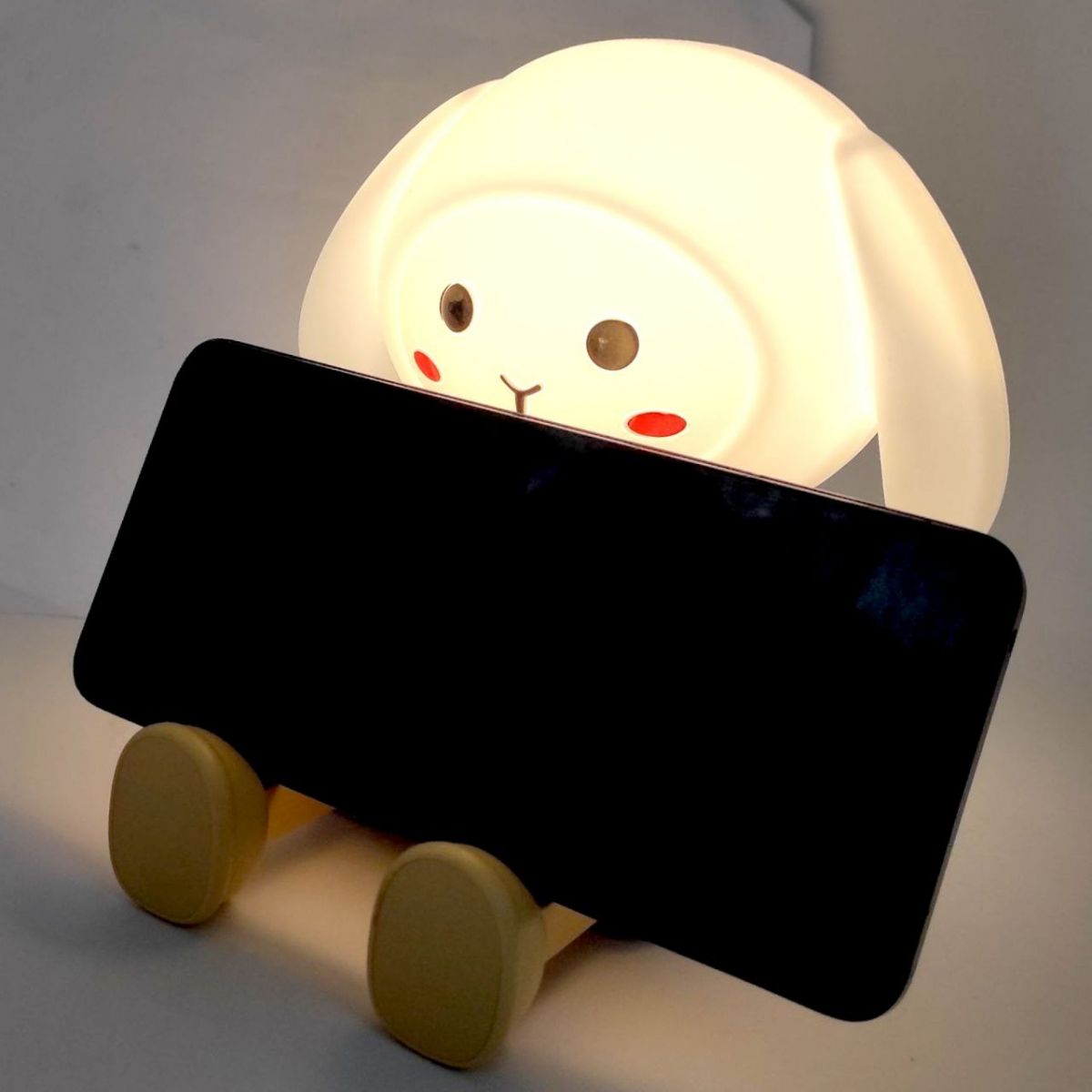 Нічник-підставка для смартфона "Зайчик космонавт", (ФІОЛЕТОВИЙ)  фото 2