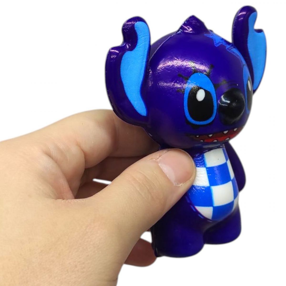 Сквіші Стіч з ароматом 9,5 см (СИНІЙ В КЛІТИНКУ)  фото 2