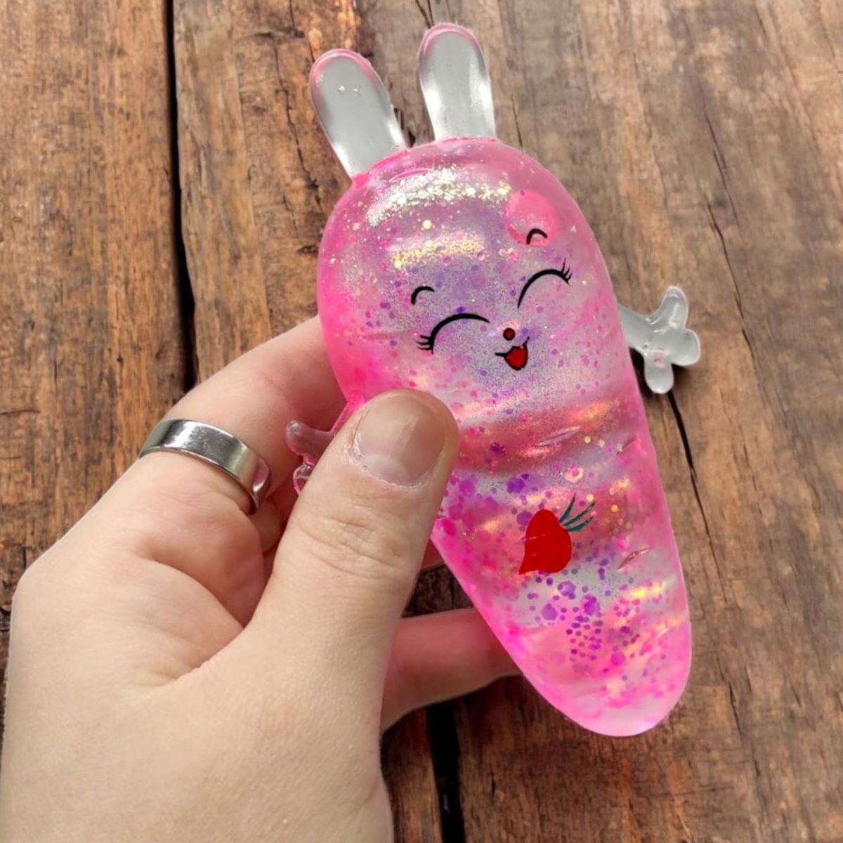 Антистрес жуйка-тягучка "Морквинка" 11 см (фіолетовий)  фото 2