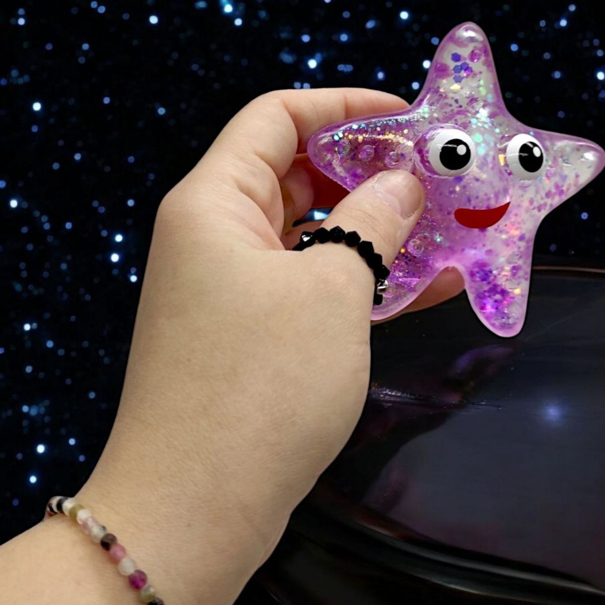 Антистрес жуйка-тягучка "Зірка" (помаранчевий)  фото 2