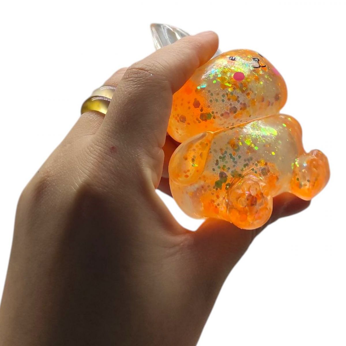 Антистрес тягучка жуйка зайчик (ПОМАРАНЧЕВИЙ)  фото 2