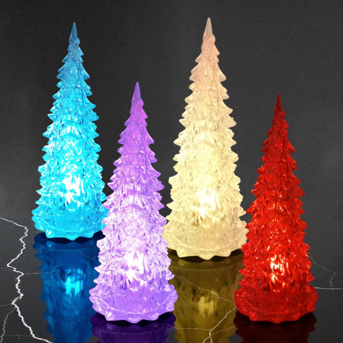 Елка 17см прозрачная LED  фото 2