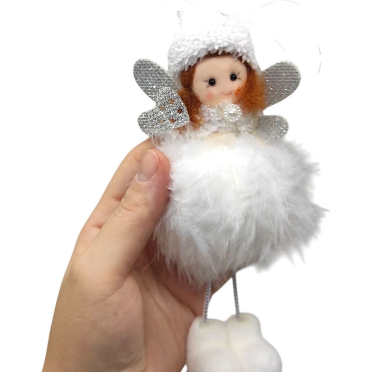 Іграшка декор новорічна ЛЯЛЬКА (ТЕМНО-РОЖЕВА)  фото 2