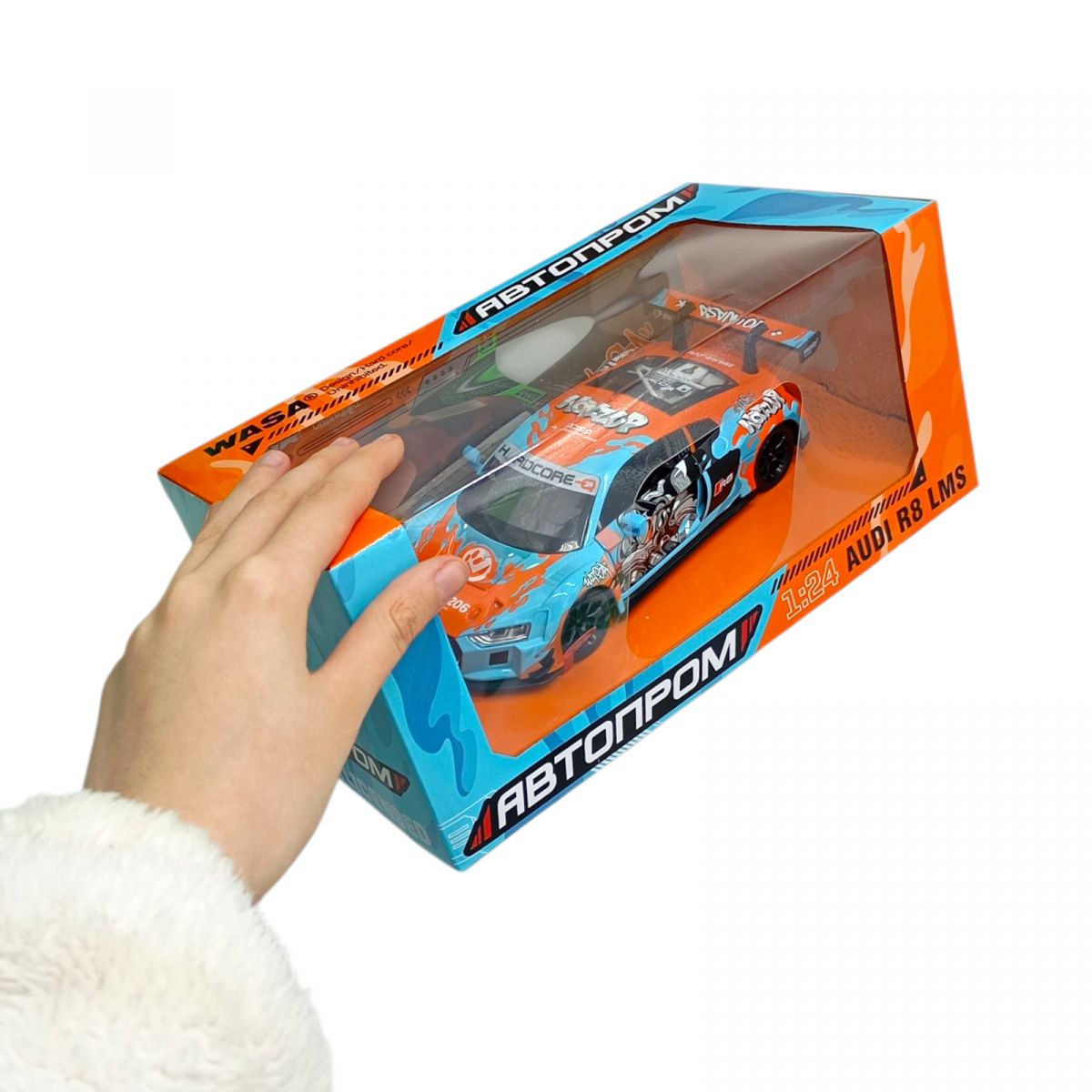 Машина мет. 1:24 Audi R8 LMS, батар. , свет, звук, откр.  дверь  фото 2