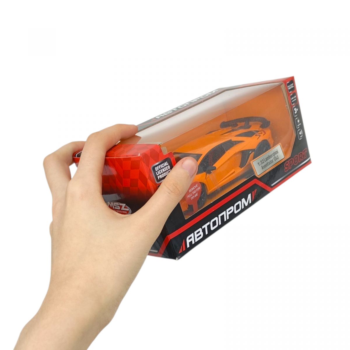 Машина мет.  Lamborghini Aventador SVJ, батарейки, свет, звук, откр.  дверь  фото 2