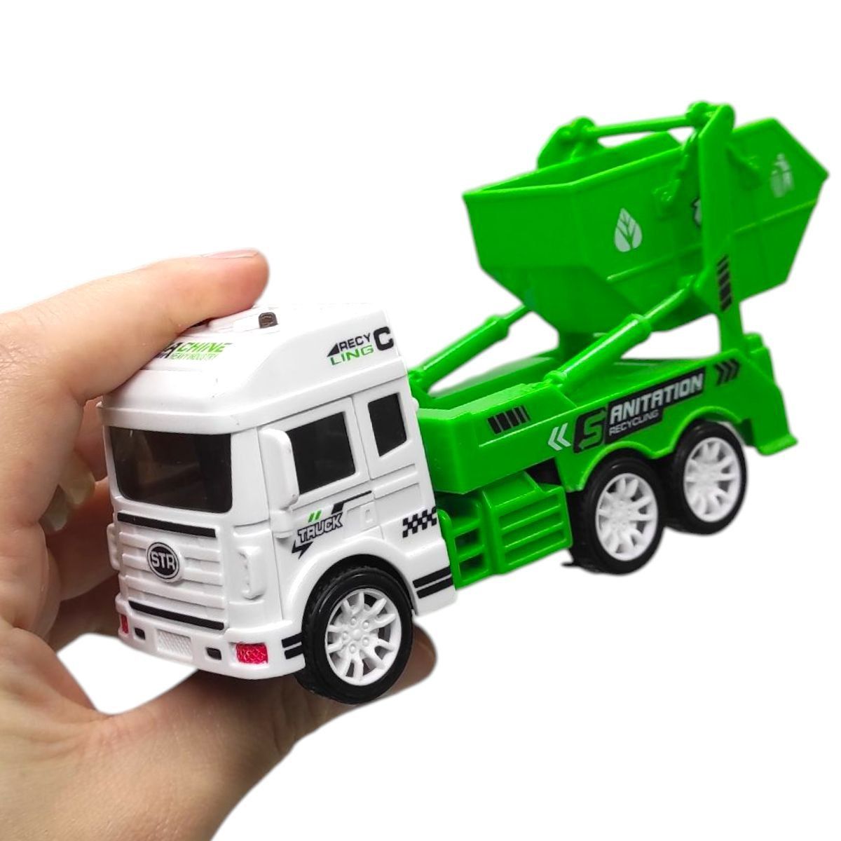 Машинка з металевою кабіною "АВТОПРОМ.  СМІТТЄВОЗ" (САЛАТОВИЙ)  фото 2