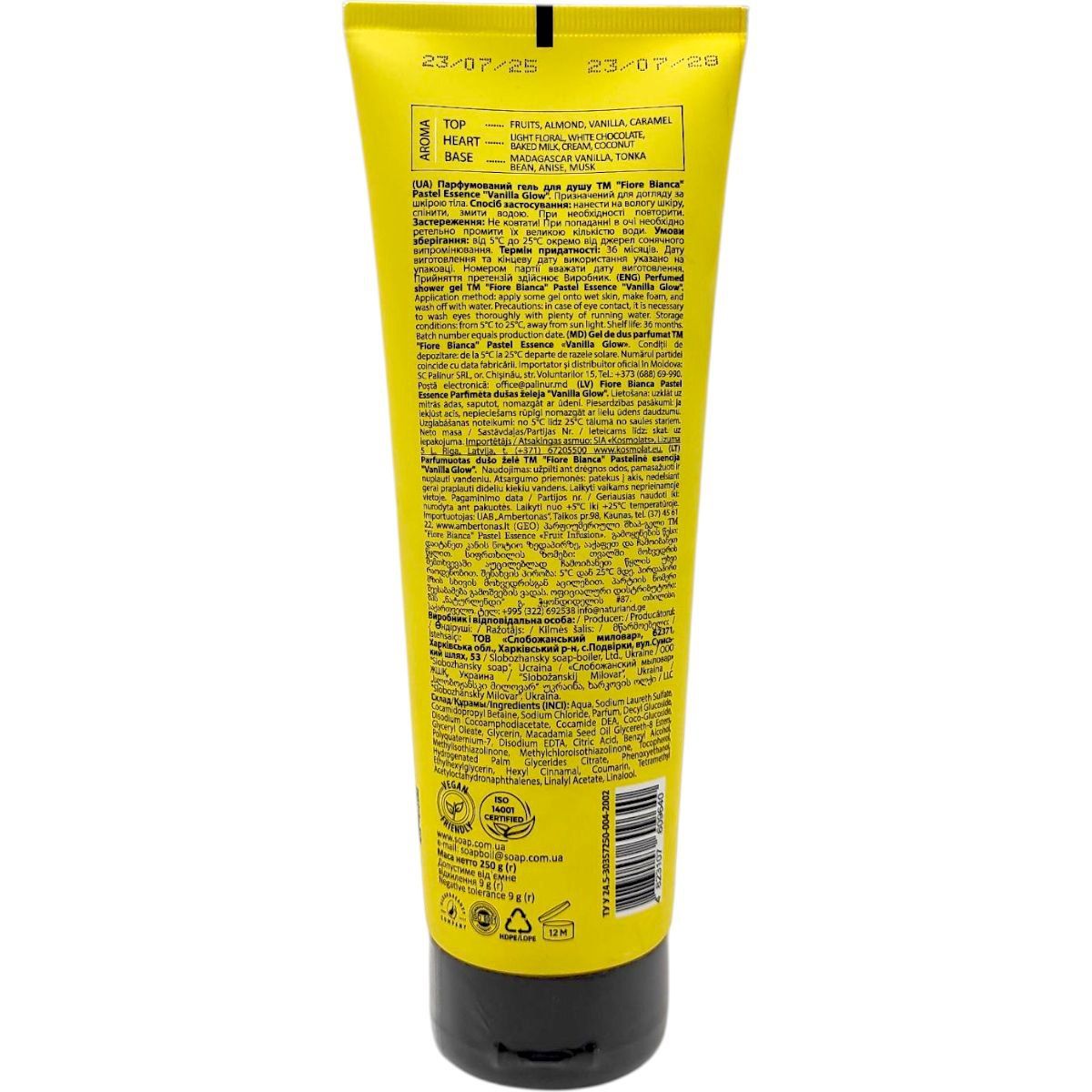 Парфумований гель для душа "Bianca.  Pastel Essence Vanilla Glow" 250 г  фото 2