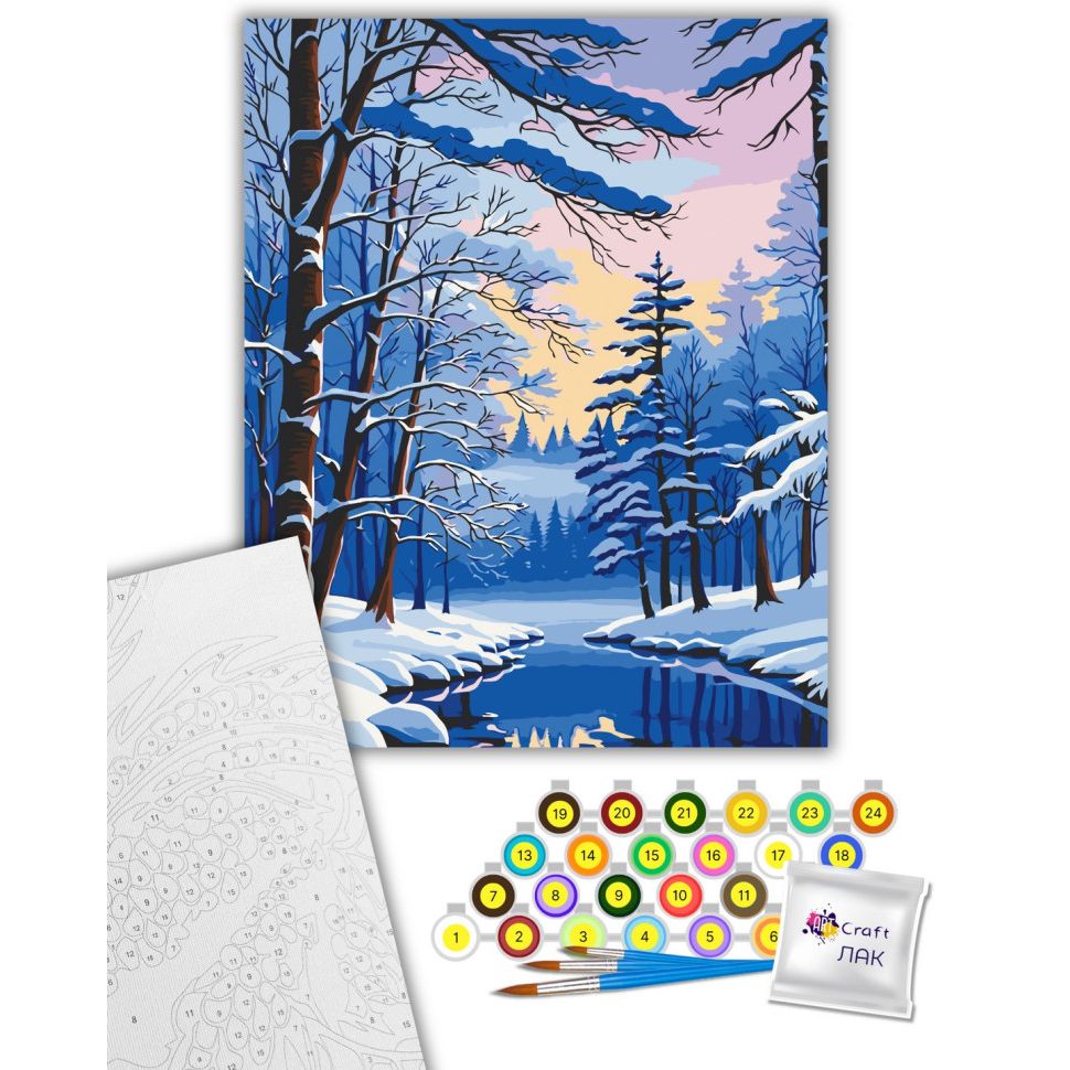 Картина за номерами "Зимовий ліс" 40x50 см  фото 2