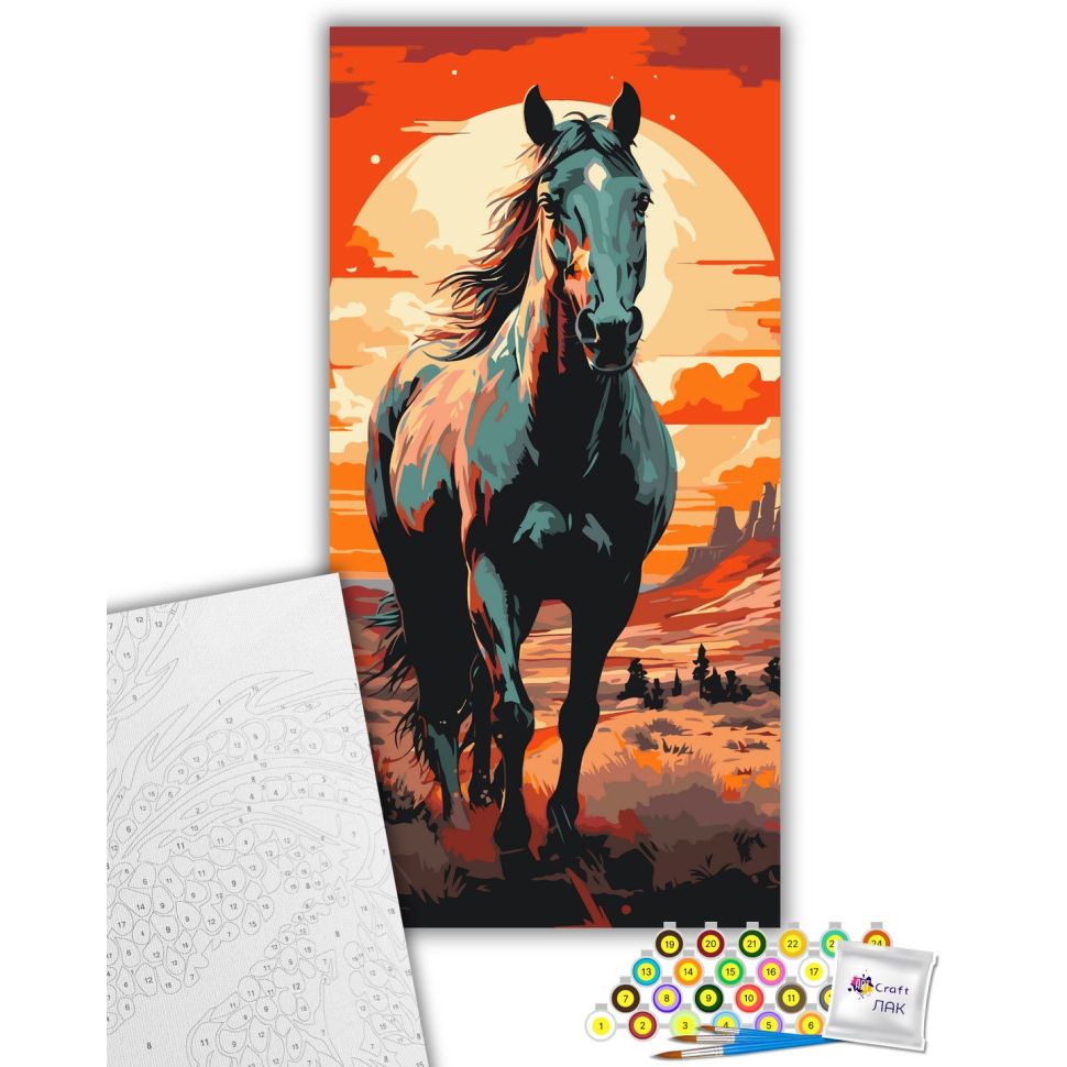 Картина за номерами "Horse art" 40х80 см  фото 2