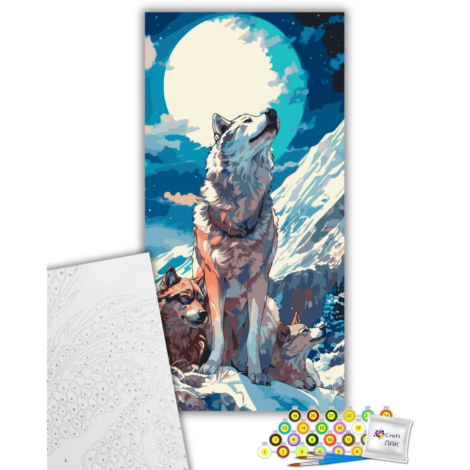 Картина за номерами "Вовки" 40х80 см  фото 2