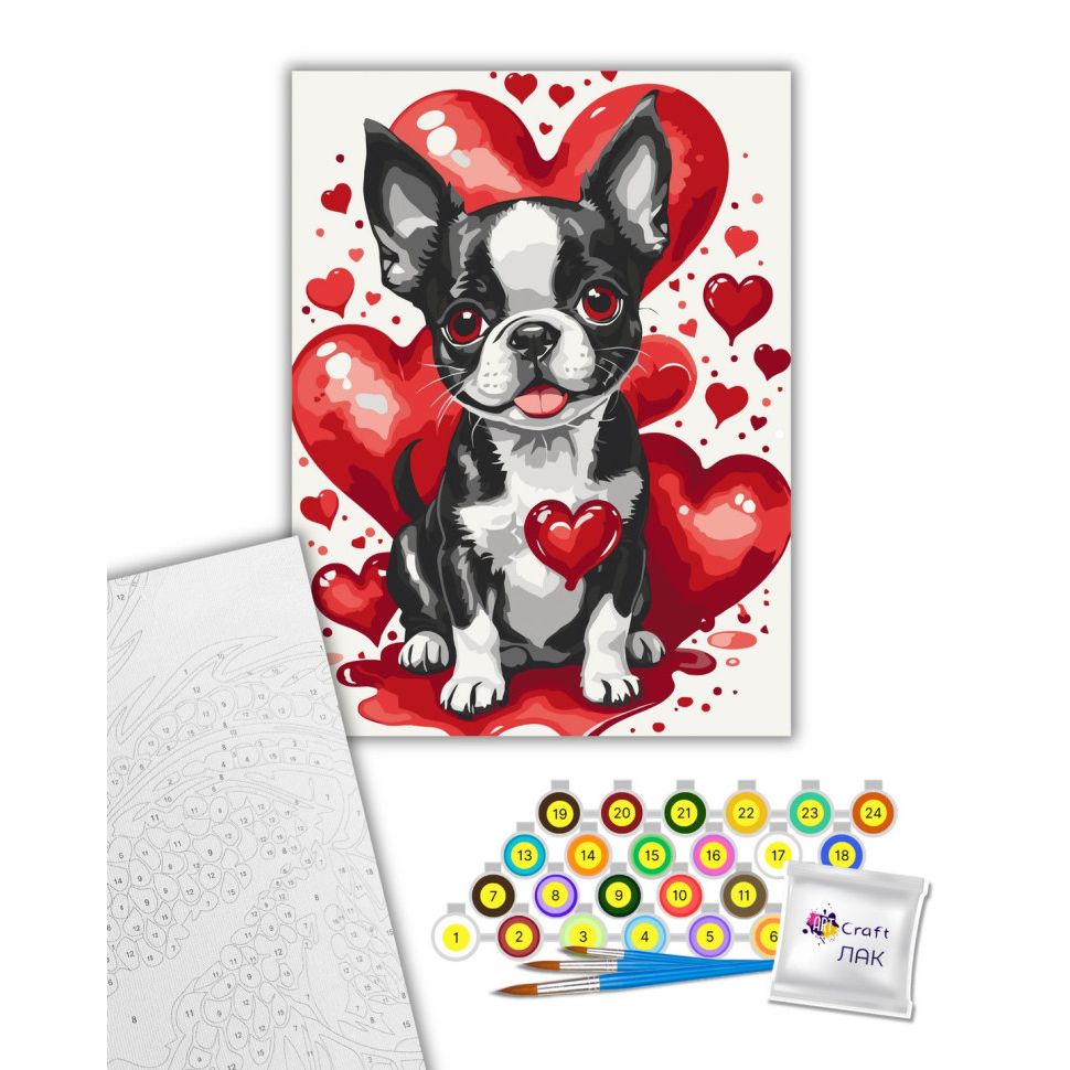 Картина за номерами "Вухатий Валентин" 30х40 см  фото 2