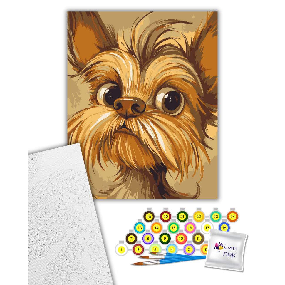 Картина за номерами "Йоркширський терʼєр" 40х50 см  фото 2