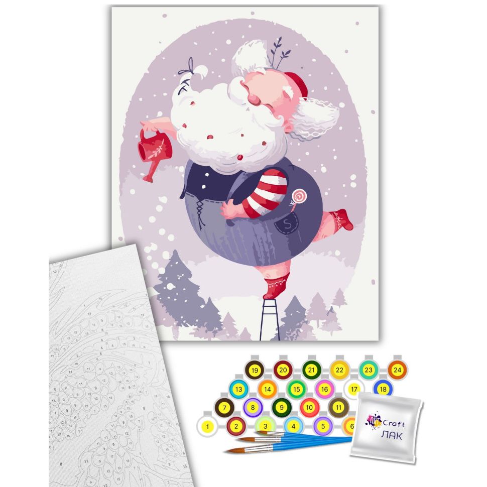 Картина за номерами "Святковий Санта" 40х50 см  фото 2