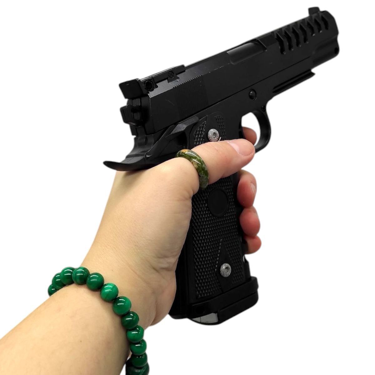 Пистолет с металлическими деталями (коробка 26*18*4,5 см)  фото 2