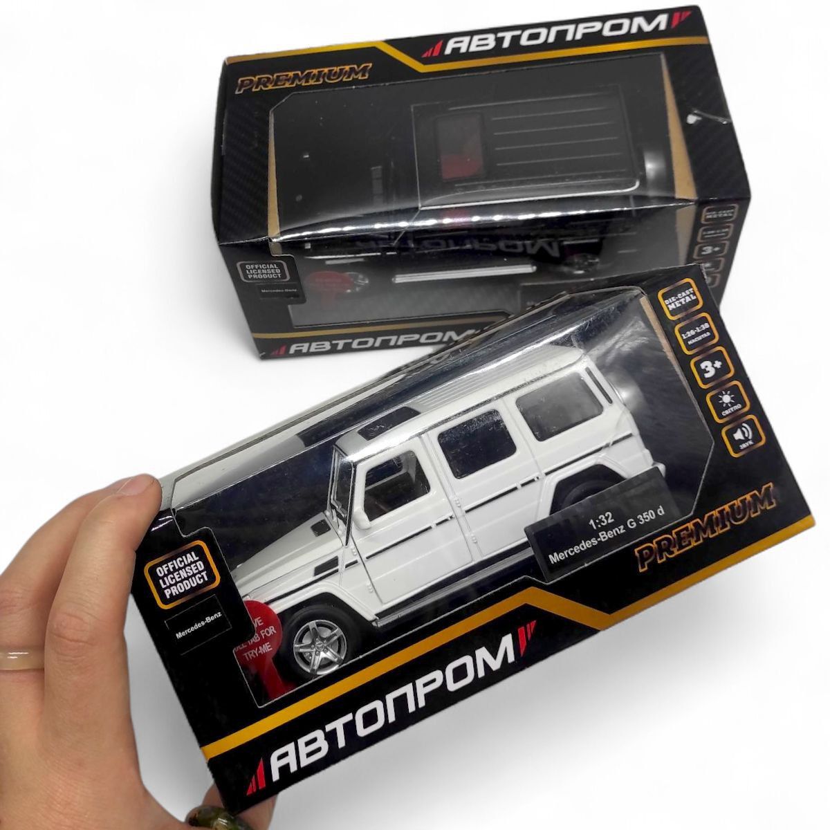 Машинка металева "АВТОПРОМ, Mercedes-Benz G 350", біла (коробка - 18х9х8 см)  фото 2
