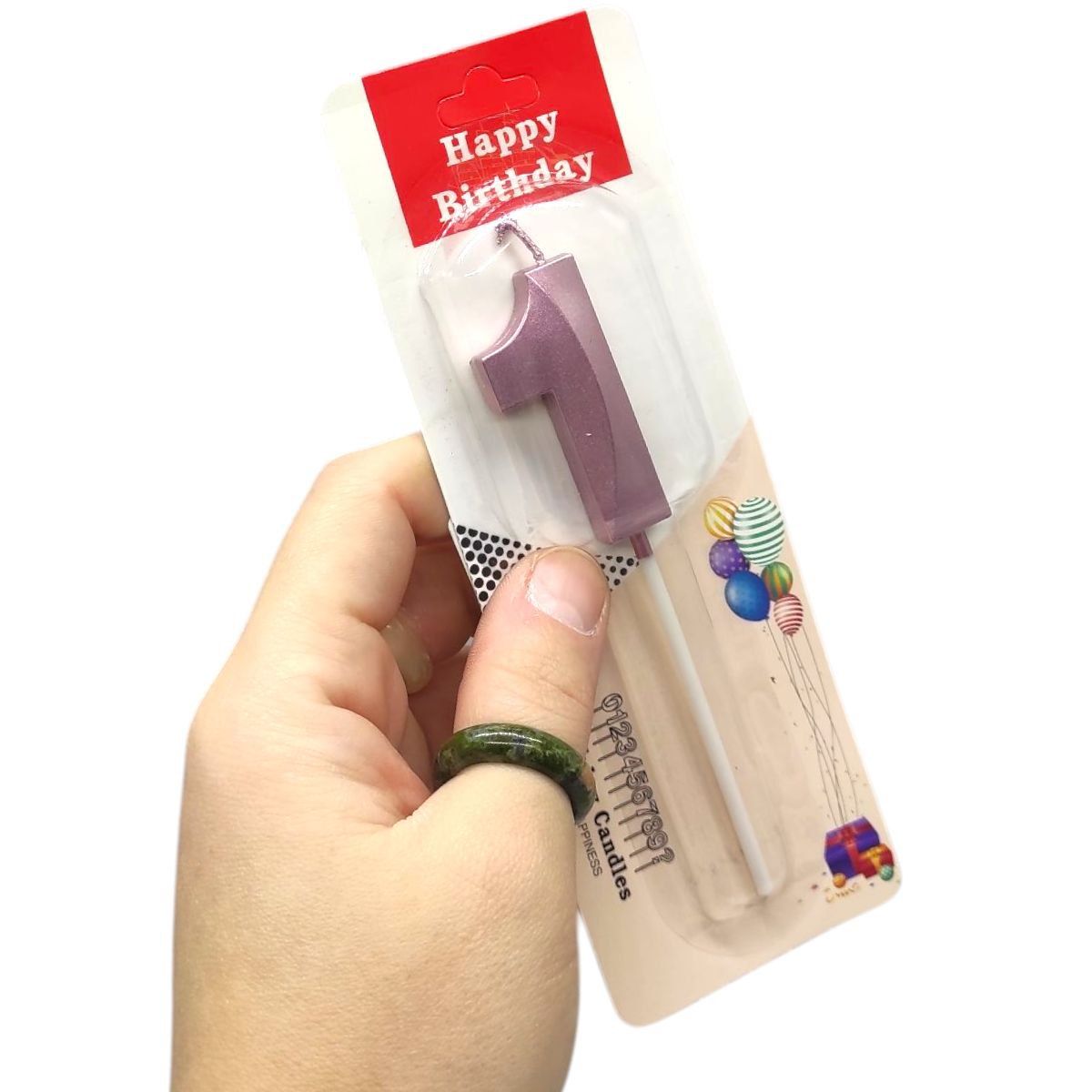 Свічка для торта "Цифра 2" (СРІБЛО)  фото 2