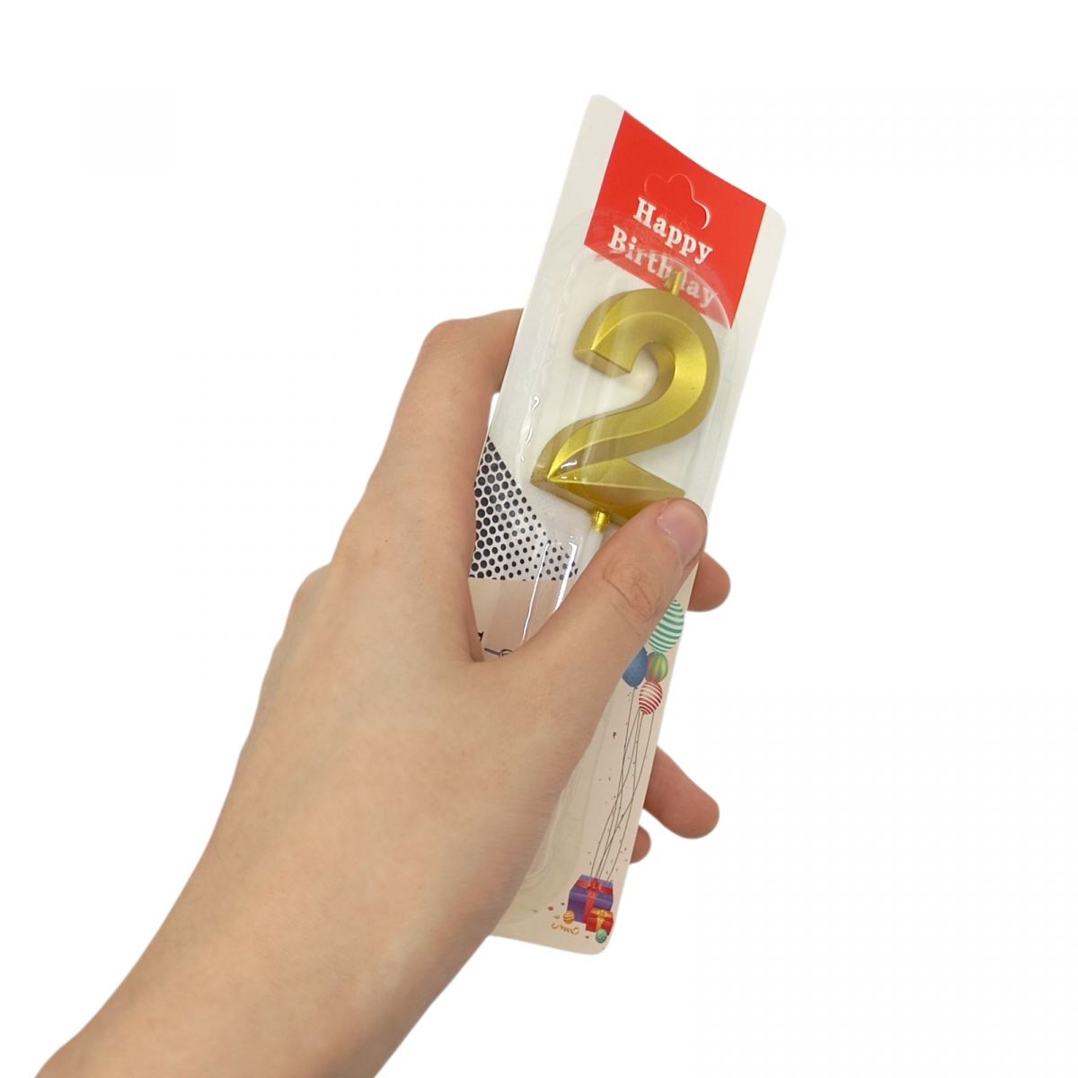 Свічка для торта "Цифра 2" (ЗОЛОТО)  фото 2