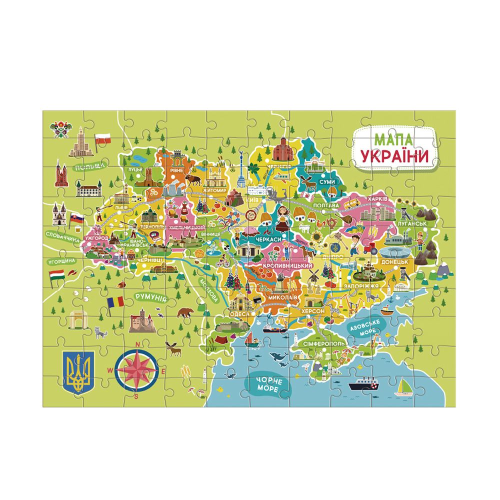 Пазл «Мапа України» 100 елементів  фото 2