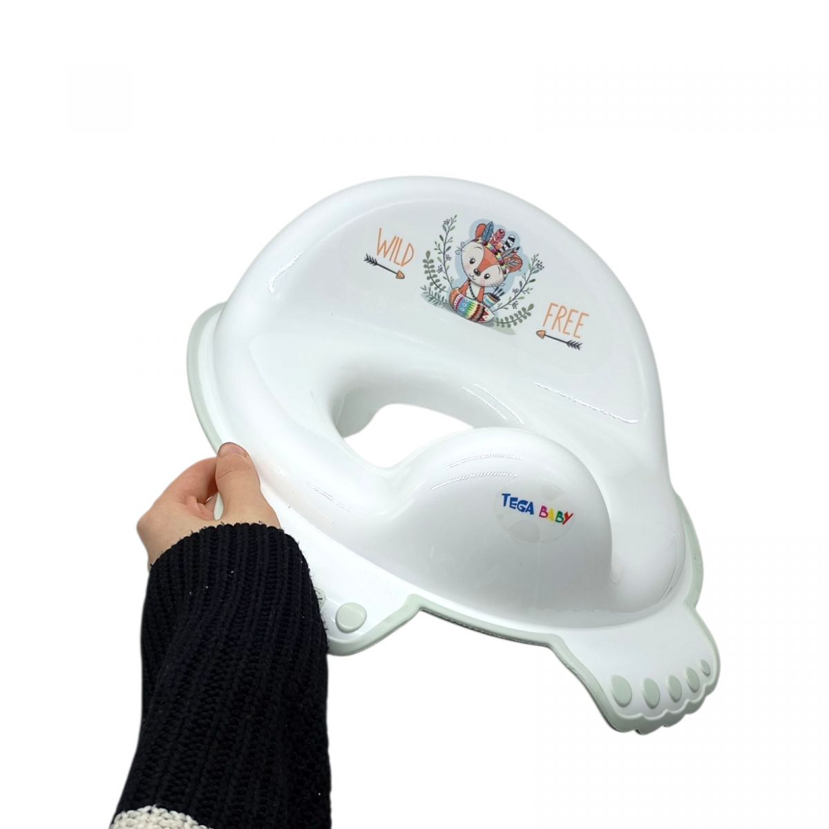 Туалетное противоскользящее сиденье "Дикий закат: Лисичка" (белое)  фото 2