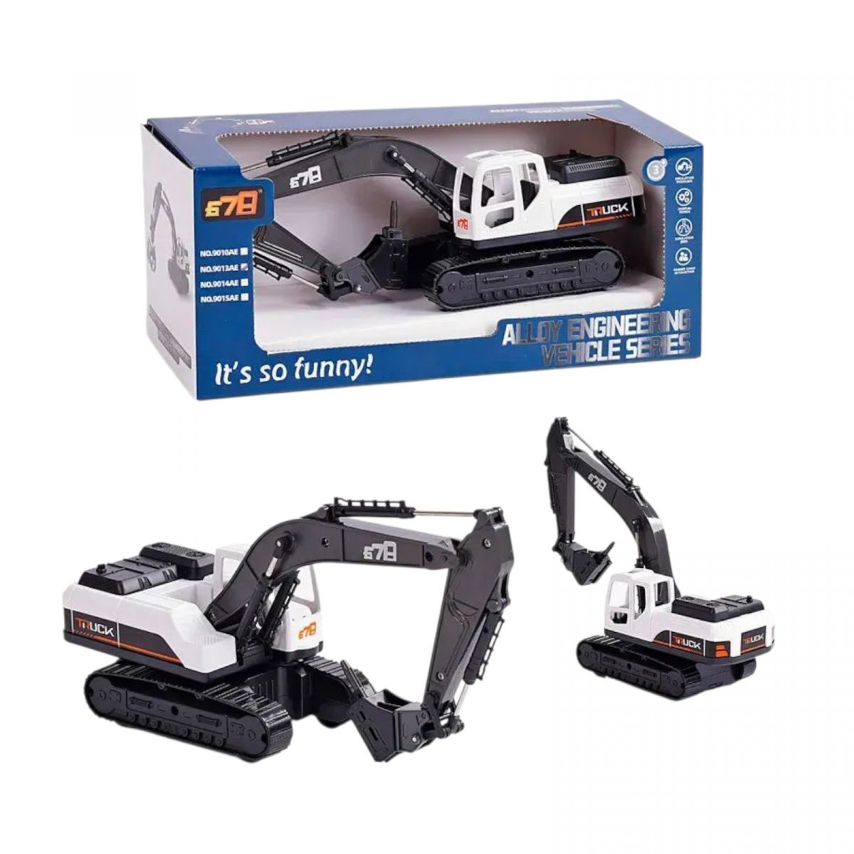 Экскаватор металлический, инерционный в коробке р. 30x10,3x13,3 см  фото 2