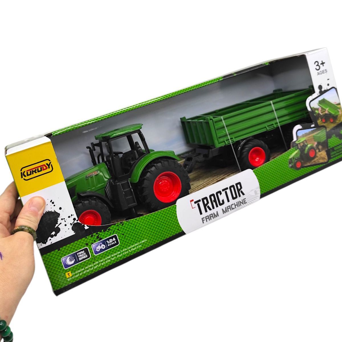 Трактор с прицепом инерционный, в коробке 45*14*16,5 см  фото 2