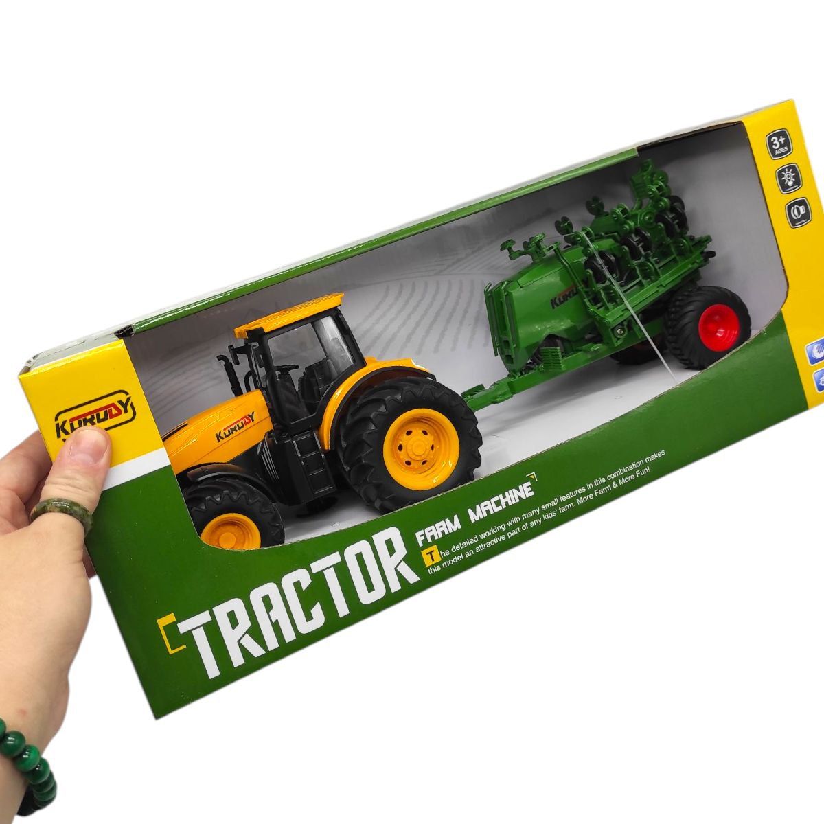 Трактор з причіпом інерційний, в коробці 42*17,5*16,3 см  фото 2