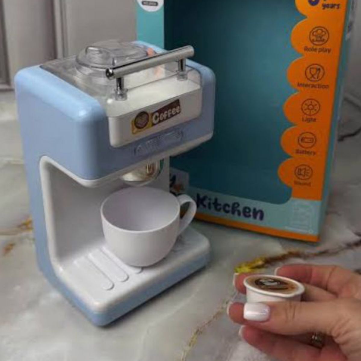 Кавоварка з чашкою батар. муз. світ. кор. 23*12*17 см.  фото 2