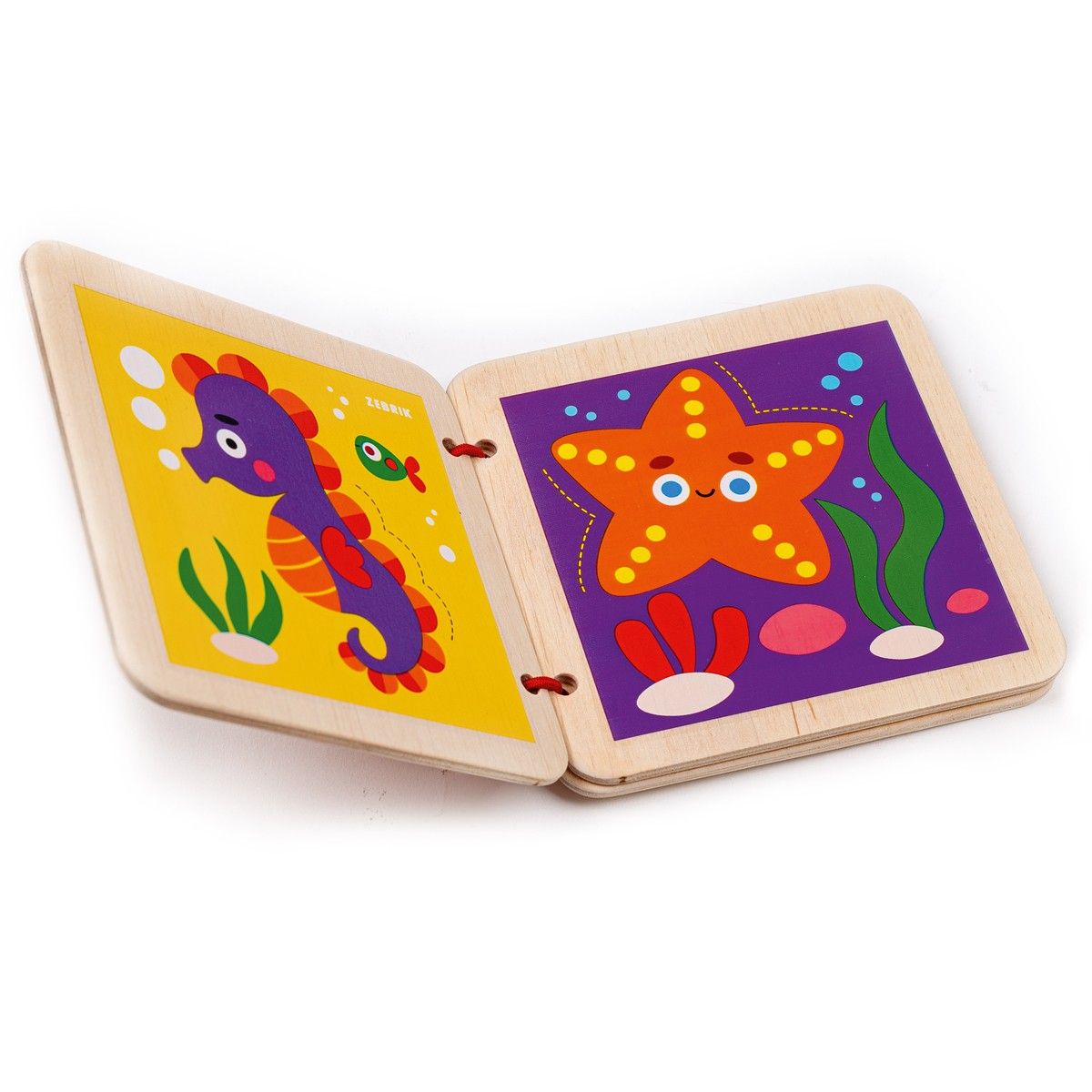 Деревʼяна іграшка "Деревʼяна книга.  Морські тварини"  фото 2